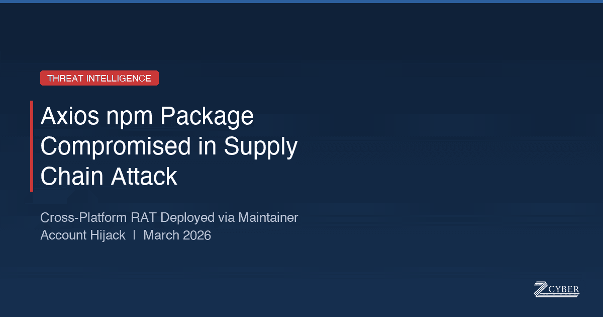 Axios npm Package Compromised in Supply Chain Attack Delivering Cross-Platform RAT
